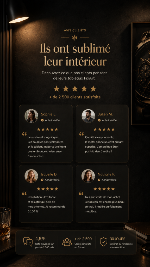 Avis clients sur les tableaux métalliques FixArt